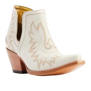 Ariat White Western Ankle Booties